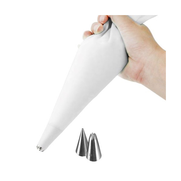 Rękaw cukierniczy silikonowy 30cm - 2 tylki (3 elem.) - Orion 142248